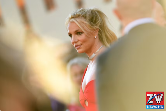 A news-style image featuring Britney Spears related to her drunk driving case, where she admitted guilt to a lesser charge and avoided jail time.
